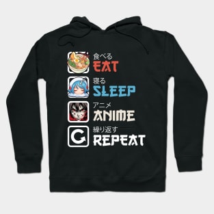 Eat Sleep Anime Repeat Hoodie